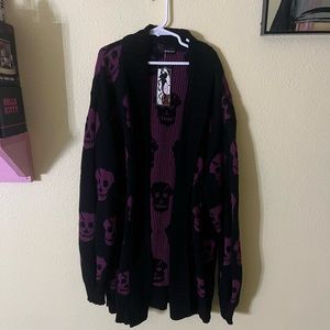 Black & Purple Skull Cardigan